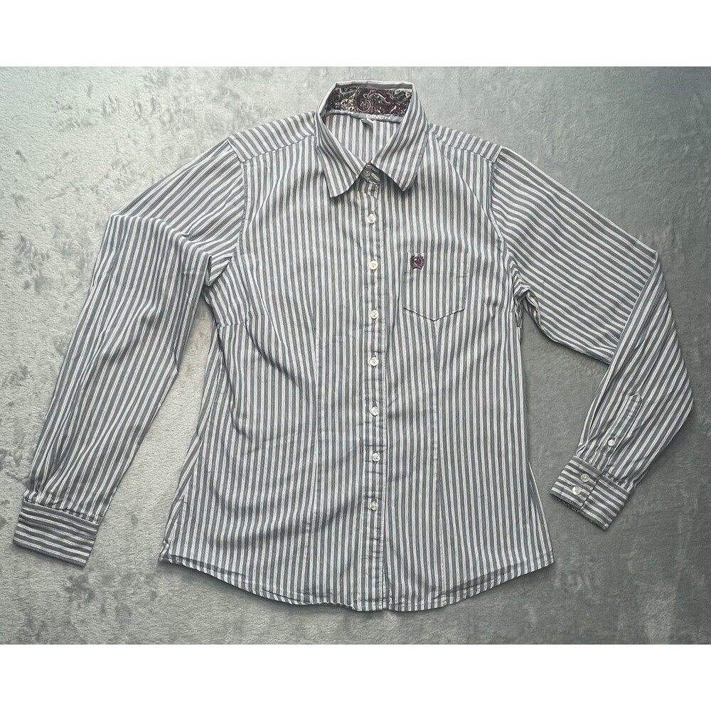 Women's Medium Cinch Western Button Shirt Stripes Cowgirl Western